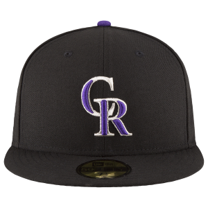 New Era Rockies 59Fifty Authentic Cap - Adult - Black/White/Purple