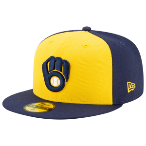 New Era Brewers 59Fifty Authentic Cap - Adult - Royal/Gold