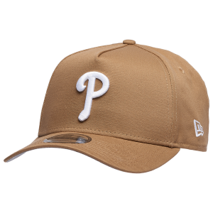 New Era Phillies A Frame Adjustable Cap - Men's - Khaki/White
