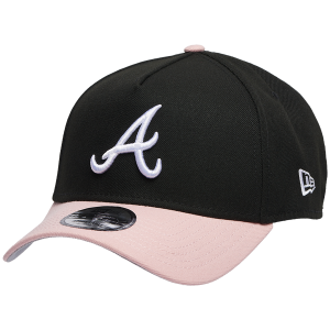 New Era Braves 9Forty A-Frame Cap - Adult - Pink/Black
