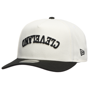 New Era Indians Two Toned City Upside Wordmark Cap - Adult - Chrome/Black