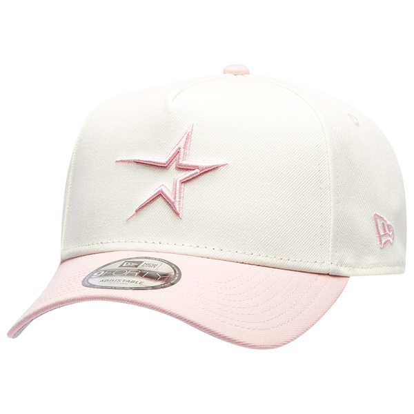 New Era Astros 9FORTY A-Frame Cap - Adult - Pink Rouge/Chrome