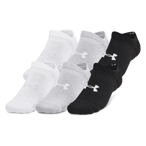 Under Armour Essential Cushion 6 Pack No Show Socks - Men's - Black/Black/Halo Grey