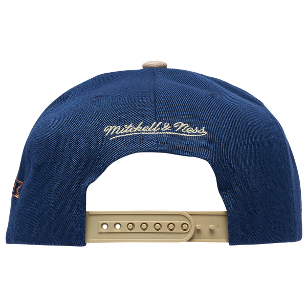 Mitchell & Ness Cubs Navy & Tan Pro Pinch Cap - Adult - Tan/Navy - Image 4