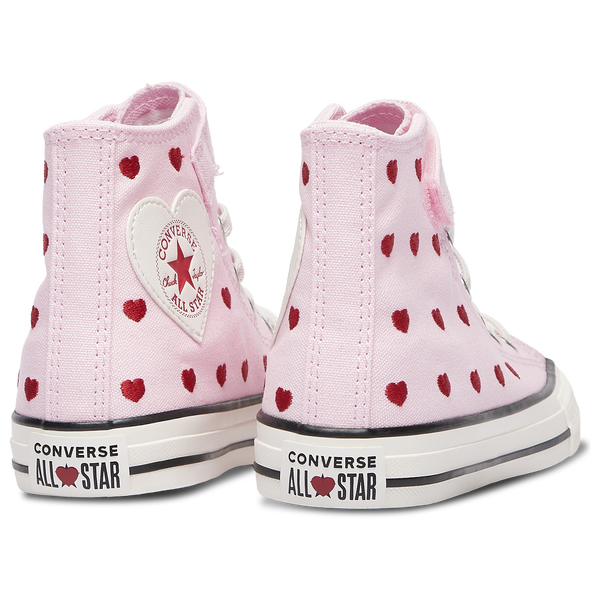 Converse Chuck Taylor All Star 1V Hi Hearts - Girls' Preschool - Milk/New Found Bloom/Vintage White - Image 3