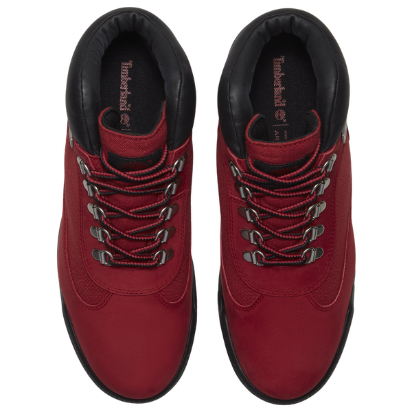 Timberland 6" Hairy Suede Chuka Field Boots - Men's - Black/Red - Image 4