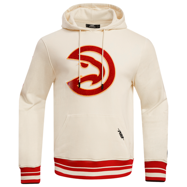 Pro Standard Atlanta Hawks Retro Classic Fleece PO Hoodie - Men's - Eggshell/Red