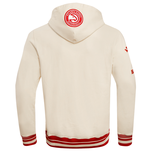 Pro Standard Atlanta Hawks Retro Classic Fleece PO Hoodie - Men's - Eggshell/Red - Image 2