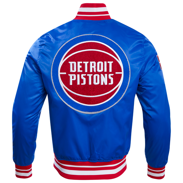 Pro Standard Detroit Pistons Retro Classic Rib Satin Jacket - Men's - Red/Royal Blue - Image 2