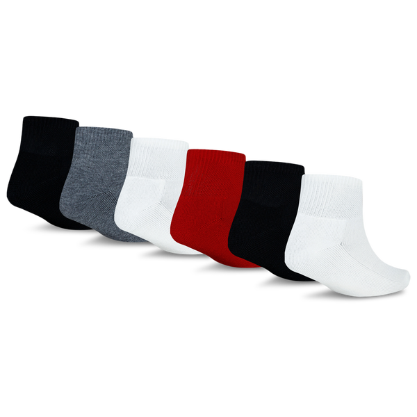 Jordan Everyday Essentials 6 Pack Quarter Socks - Boys' Grade School - Gym Red/Black/White - Image 2