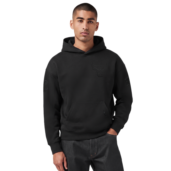 Pro Standard Bulls Neutral Drop Shoulder Pullover Hoodie - Men's - Black/Multi