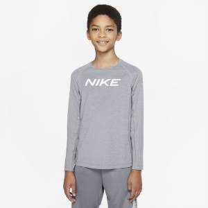 Nike Dri-Fit Long Sleeve Top - Boys' Grade School - Carbon Heather