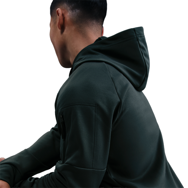Nike Therma Fleece Full-Zip Hoodie - Men's - Black/Seaweed/Seaweed - Image 2
