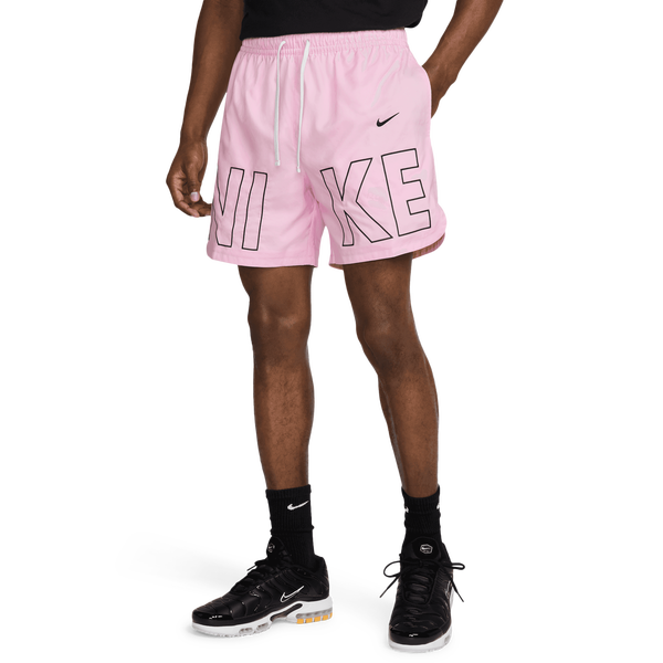 Nike Woven Monogram Flow Shorts - Men's - Pink Foam/Black