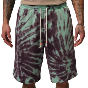 Jordan Brooklyn Festival TD Fleece Shorts - Men's - Burgundy Ash/Pale Ivory/Green Glow