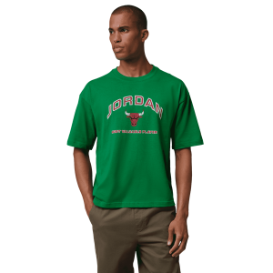Jordan Flight Essential Boxy Graphic Short Sleeve Crew - Men's - Lucky Green/University Red