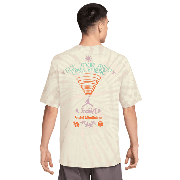 Jordan Brooklyn Tie Dye Festival Short Sleeve Crew - Men's - Sail/Brown - Image 2