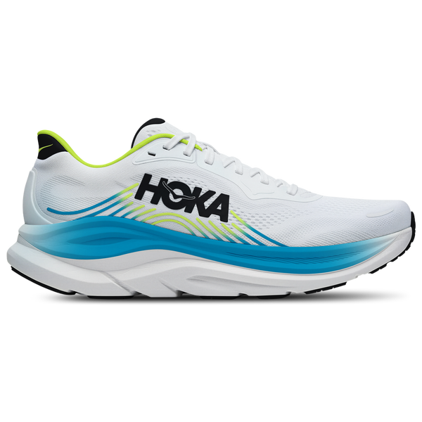 HOKA Clifton 11 - Men's - White/Blue/Yellow