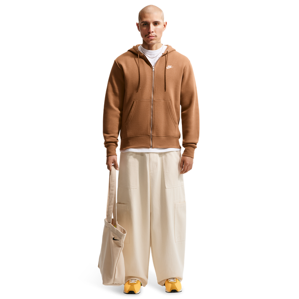 Nike Club Full-Zip Hoodie - Men's - Ale Brown/Ale Brown/White - Image 3
