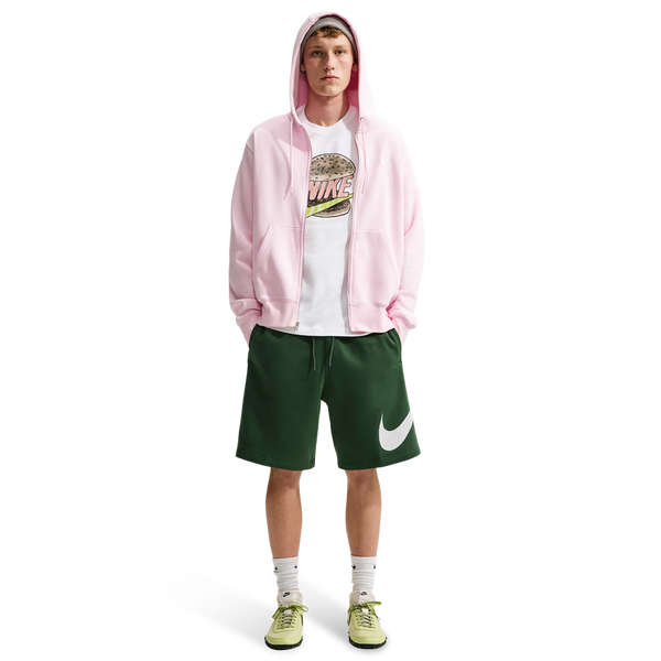 Nike Solo Swoosh Fleece Shorts - Men's - Fir/Fir/White - Image 3
