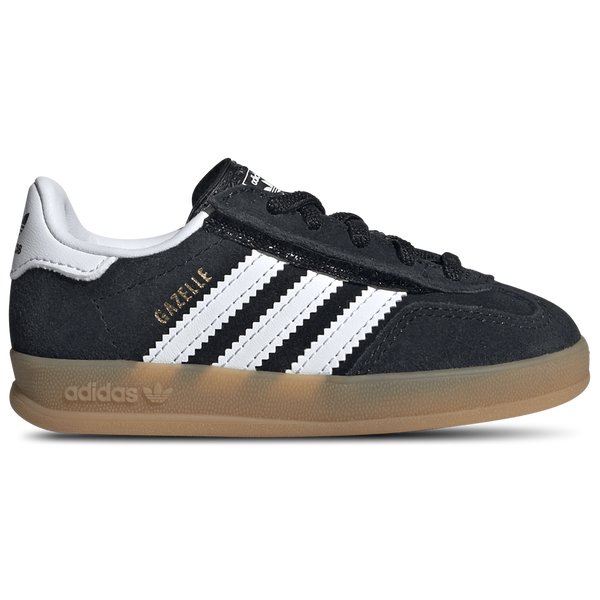 adidas Originals Gazelle Indoor Elastic Lace - Boys' Toddler - Ftwr White/Core Black/Gum