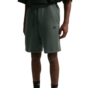 Nike Tech Fleece Shorts - Men's - Black/Camo Green