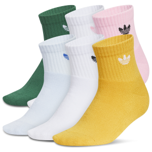 adidas Originals Trefoil 2.0 Quarter Socks 6-Pack - Girls' Grade School - Crystal Sky Blue/Light Pink/Collegiate Green