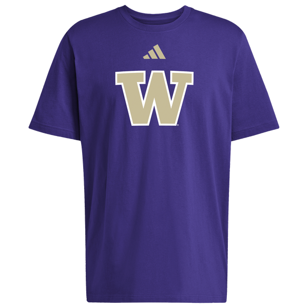adidas College Logo Short Sleeve T-Shirt - Men's - Purple