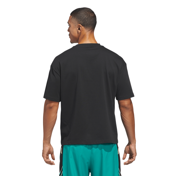 adidas Anthony Edwards World Of 5 T-Shirt - Men's - Black/Equipment Green - Image 2