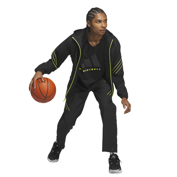 adidas CrazyLite Woven Basketball Pants - Men's - Solar Lemon/Black - Image 5
