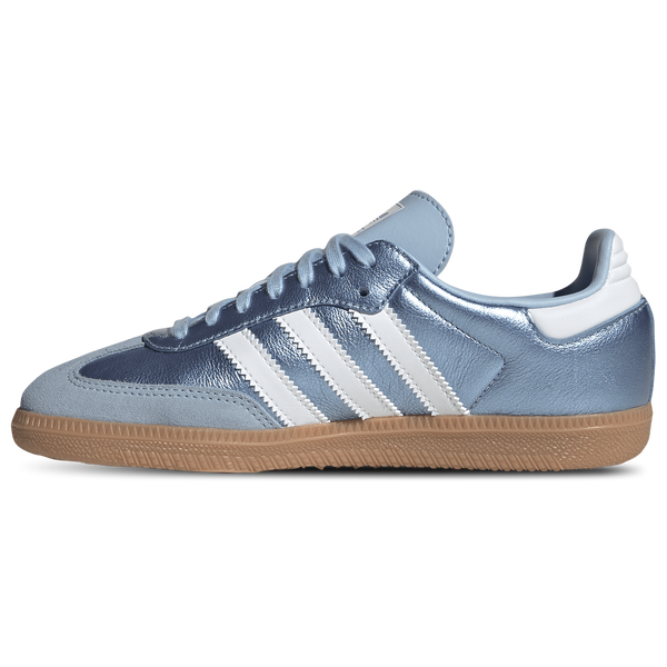 adidas Originals Samba - Girls' Grade School - Metallic Blue/Footwear White - Image 2