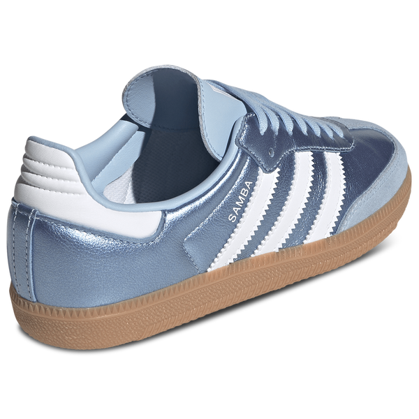 adidas Originals Samba - Girls' Grade School - Metallic Blue/Footwear White - Image 3