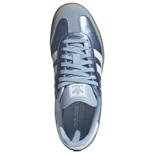 adidas Originals Samba - Girls' Grade School - Metallic Blue/Footwear White - Image 4