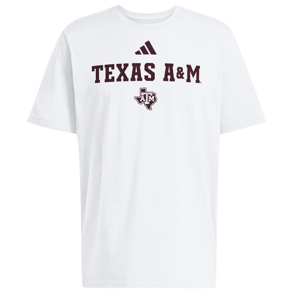 adidas College Wordmark Short Sleeve T-Shirt - Men's - White