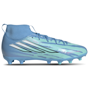 adidas F50 Sparkfusion League Trinity Rodman FG/AG Mid - Boys' Grade School - Semi Blue Burst/Footwear White/Lucid Pink