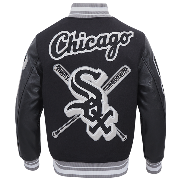 Pro Standard Chicago White Sox Mash Up Wool Varsity Jacket - Men's - Black/Gray - Image 2