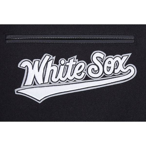Pro Standard Chicago White Sox Mash Up Wool Varsity Jacket - Men's - Black/Gray - Image 7