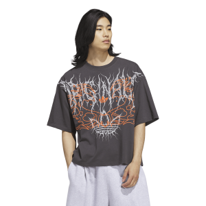adidas Originals Metal Graphic Boxy T-Shirt - Men's - Utility Black/Solar Orange