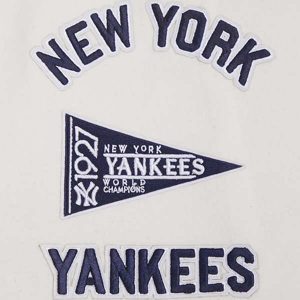 Pro Standard New York Yankees Retro Clssc Wool Varsity Jacket - Men's - Eggshell/Midnight Navy - Image 6