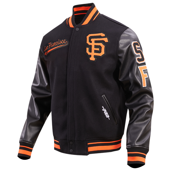 Pro Standard San Francisco Giants Script Tail Wool Varsity - Men's - Black/Orange - Image 3