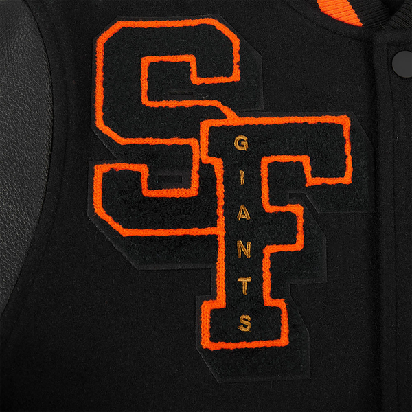 Pro Standard San Francisco Giants Mash Up Wool Varsity Jacket - Men's - Orange/Black - Image 7