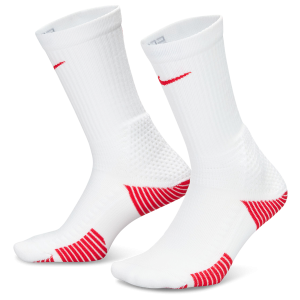 Nike Elite Cushion Crew Socks 1 Pair - Adult - White/Univ Red/Univ Red