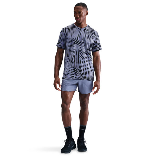 Nike Dri-FIT Stride 5" BF Shorts - Men's - Black/Reflective Silver/World Indigo
