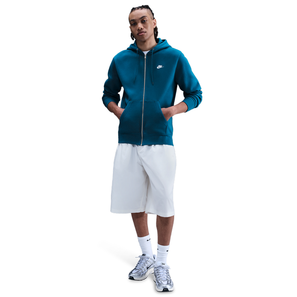 Nike Club Full-Zip Hoodie - Men's - Green Abyss/Green Abyss/White - Image 3