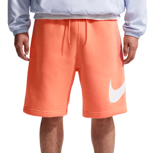 Nike Solo Swoosh Fleece Shorts - Men's - Orange Frost/Orange Frost/White