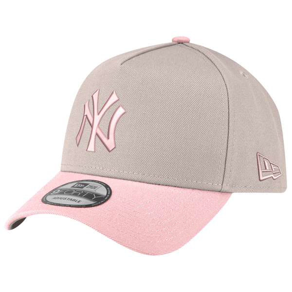 New Era Yankees 940 A Frame Cap - Men's - Silver/Pink