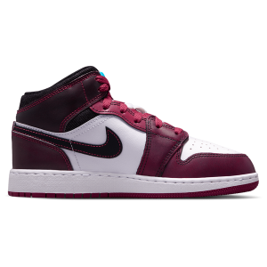 Jordan AJ 1 Mid - Girls' Grade School - Black/Pink/White