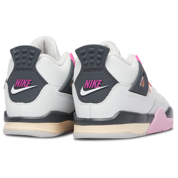 Jordan Retro 4 - Girls' Toddler - Off White/Gray/Pink - Image 3
