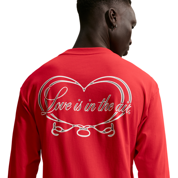 Nike NSW Vday Loose Long Sleeve Tee - Men's - University Red - Image 2
