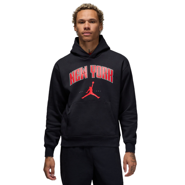 Jordan New York City HBR Fleece Pullover - Men's - Black/Red/Black